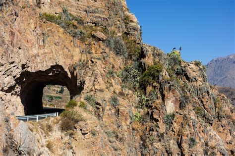 Premium Photo Road Tunnel On The Edge Of Colca Canyon Peru Roadway