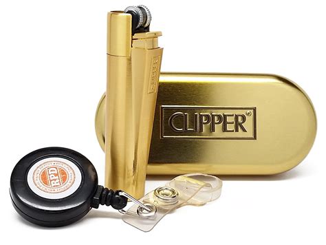 Clipper Metal Cigarette Lighter Gold Collection With Rpd Lighter