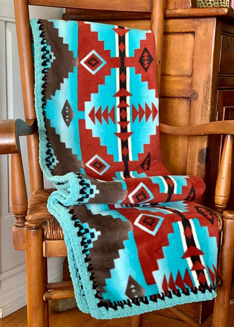 Native American Fleece Blanket Throw Southwest Blanket Etsy