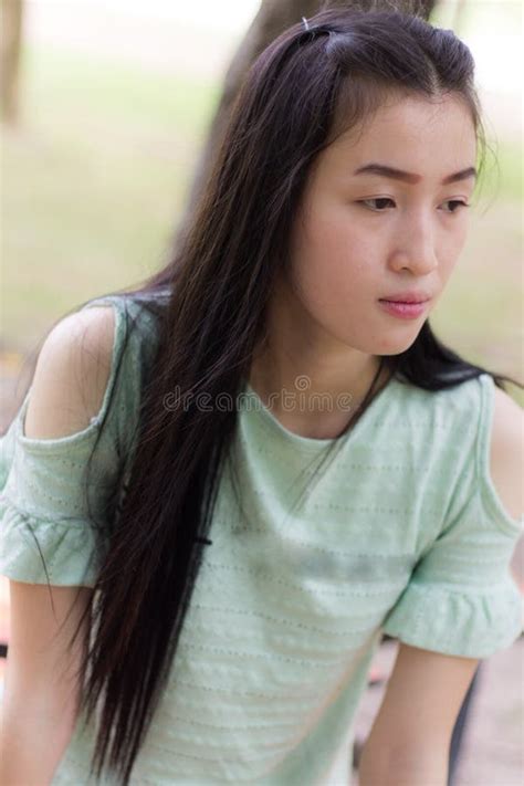Portrait Asian Woman Outdoors Stock Image Image Of Happiness