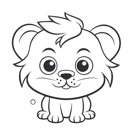 Cute Coloring Page Of A Lion Outline Sketch Drawing V - vrogue.co