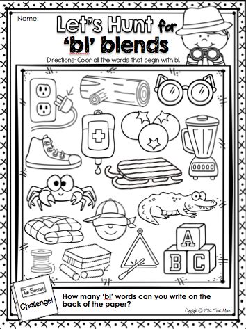 Encourage your students as they learn about consonant blends! Grade 1 Bl Blends Worksheets / Roll And Read Blends ...