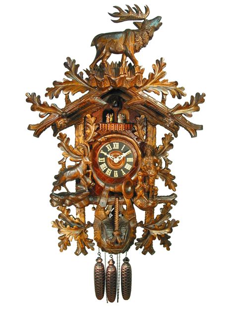 Carved 8 Day Large Hunter Style Cuckoo Clock With Music 89cm By August