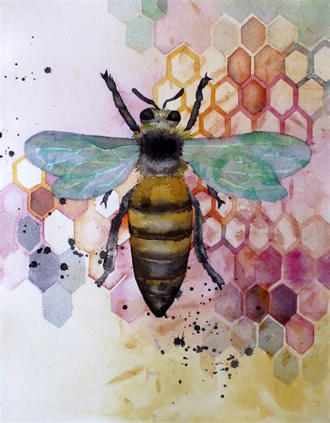 Bee Painting Watercolor Paintings Watercolours Watercolor Tattoo