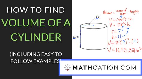 How To Find The Volume Of A Cylinder A Quick Explanation Mathcation