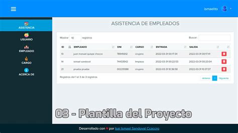 Plantilla Del Proyecto Sistema De Asistencias Con Php Y Mysql