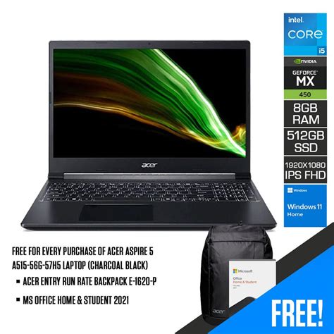 Acer Aspire 5 A515 56g 57h5 Laptop Charcoal Black Datablitz