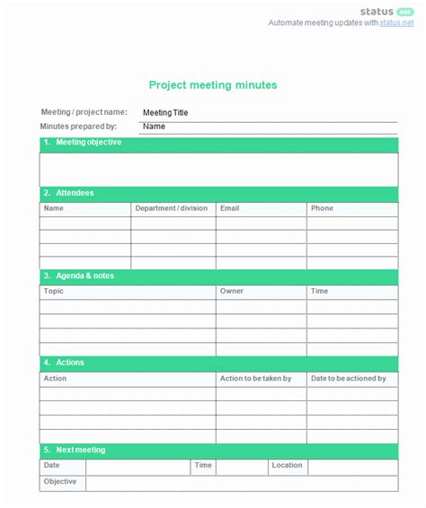 Project Status Meeting Agenda