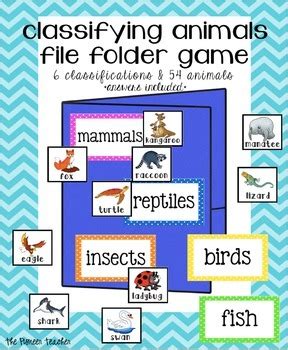 Classifying Animals File Folder Game by Kids and Coffee | TpT