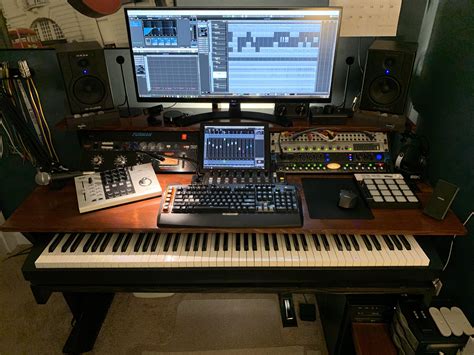 Please check out my music making. DIY studio desk I built with 88 key sized keyboard drawer ...