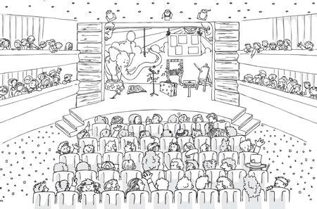 kleurplaat voorstelling Leren lezen, Lezen, Muziek theater