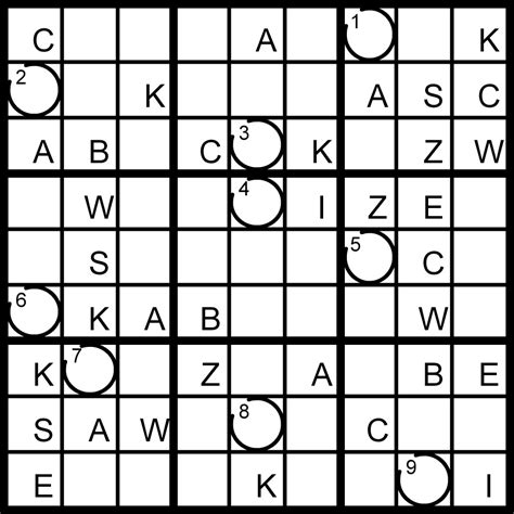 A selection of the puzzles are specifically for kids. Magic Word Square: Extra (Letter Run) Word Sudoku Puzzle for 1/1/2011
