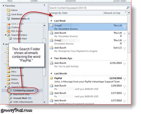 How To Create And Use Search Folders In Outlook 2010
