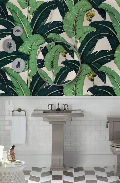 Buy Murwall Banana Leaf Wallpaper Tropical Leaves Wall Mural Natural