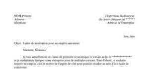 Lettre De Motivation Job étudiant Vacances De Noel  Job Application