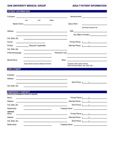 New Patient Forms Printable Fill Online Printable Fillable Blank