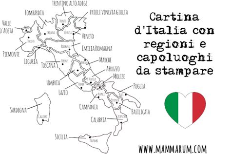 Cartina D Italia Con Regioni E Capoluoghi Da Stampare Mammarum Hot