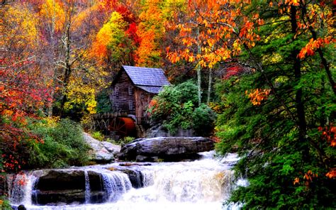 Free Download Label Autumn Waterfalls Desktop Background