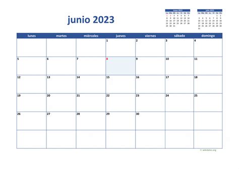 Calendario Junio 2023