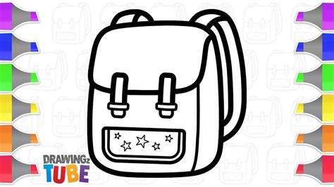 How To Draw A School Bag School Bag Easy Draw Tutorial Vlrengbr
