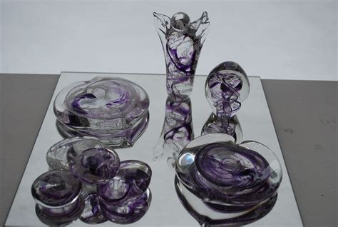 Collection Of Memorial Ashes In Glass By Paull Rodrigue Memorial Glass Glass Blowing Glass Art
