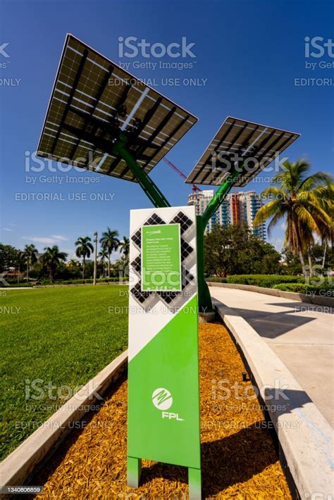 Photo Of Fpl Florida Power And Light Solar Trees In A Park Stock Photo