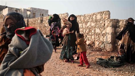 syrian offensive sends tens of thousands fleeing the new york times