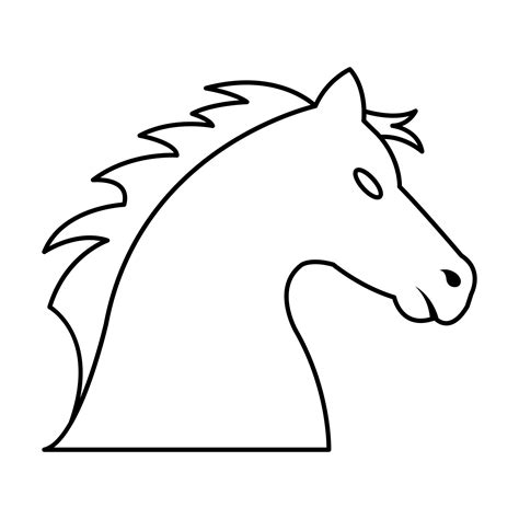 Horse Head Outline Drawings Sketch Coloring Page