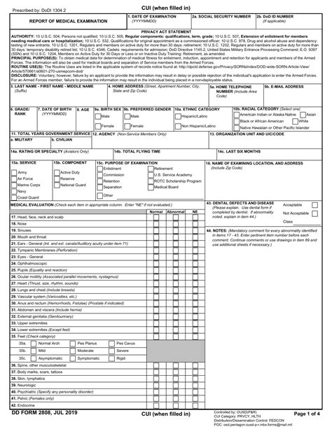 Dd Form 2808 Download Fillable Pdf Or Fill Online Report Of Medical