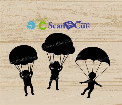 Skydiver Svg Parachute Svg Skydiver With Parachute Silhouette Etsy
