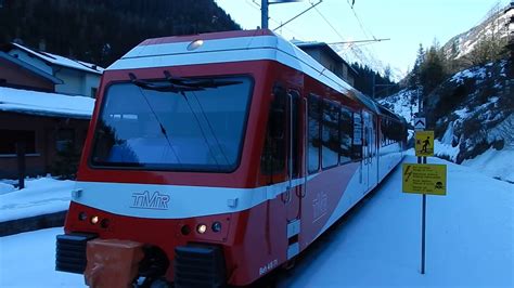 Mont Blanc Express Eisenbahn Martigny Nach Le Chatelard Wallis Schweiz