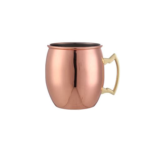 Wholesale Stainless Steel Moscow Mule Mug With Brass Handle Copper Moscow Mule Mugs China