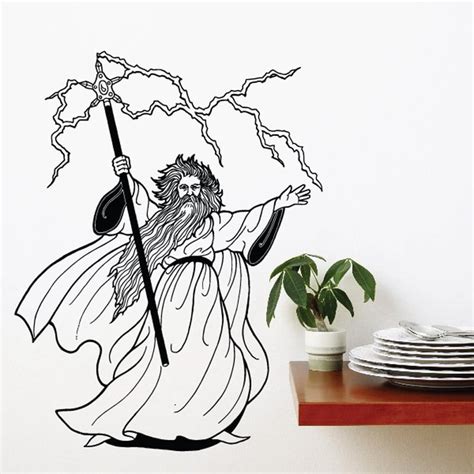 Wizard With Lightning Storm Decal 36 Inches