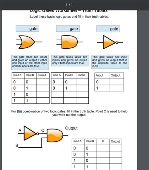 Solved Logic Gates Worksheet Computer Science Please Chegg Com