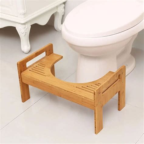 Wooden Thicken Round Toilet Foot Stool Home Crouch Hole Bench Tool