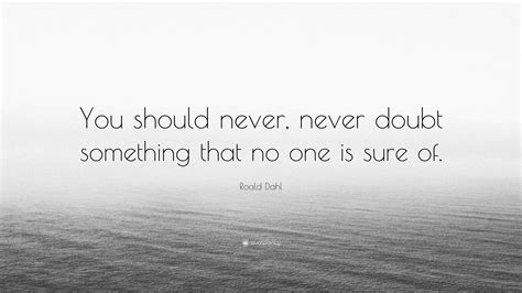 Roald Dahl Quote You Should Never Never Doubt Something That No One