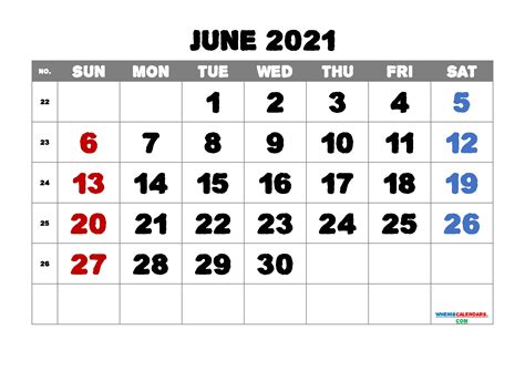 Printable Month Of June Calendar Printable Calendars 2021 June 2019