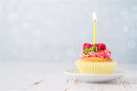 2067 Happy Birthday Cupcake Pink Frosting Candle Stock Photos Free