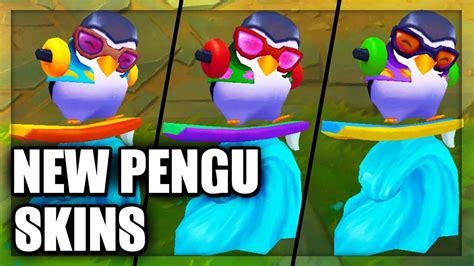 All New Pengu Ward Skins Pool Party Theme Skins League Of Legends