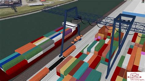 Ptv Vissim Container Terminal And Rail Simulation Youtube