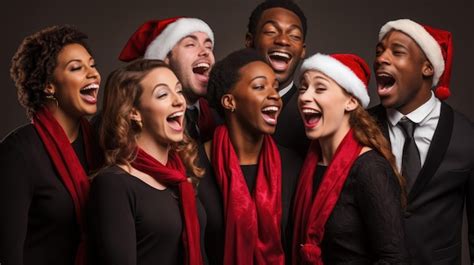 Premium AI Image A Group Of Carolers Singing Christmas Songs