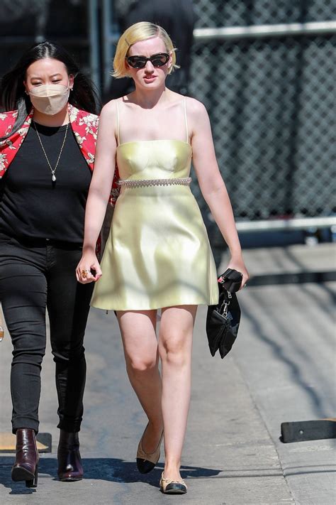 Julia Garner Looks Great In A Gold Mini Dress While Arriving At The