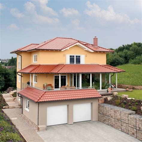 Eine weitere möglichkeit ist die integrierung der garage im bzw. Außenansicht mit Wintergarten und Garage | Einfamilienhaus ...