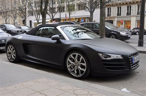 Wallpapers not only make desktops look attractive; Matte Black Audi R8 V10 Spyder | my cars | Pinterest