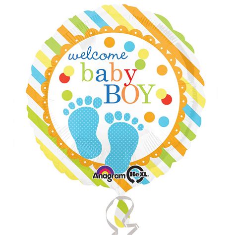 Welcome Baby Boy Foil Balloon 17 8 Pack