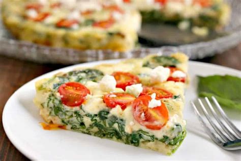 Low Carb Spinach Tomato And Feta Crustless Quiche Kylee Cooks