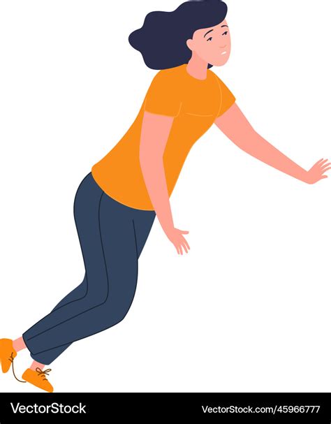 Tripping Woman Stumble On Untied Shoelace Falling Vector Image
