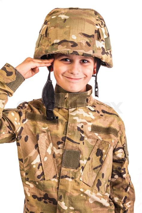 Saluting Soldier Stock Image Colourbox
