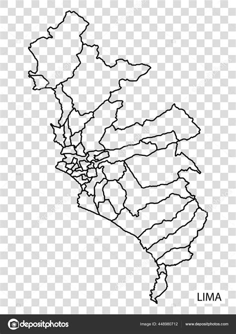 Mapa Alta Calidad Lima Una Capital Perú Con Fronteras Las Vector De