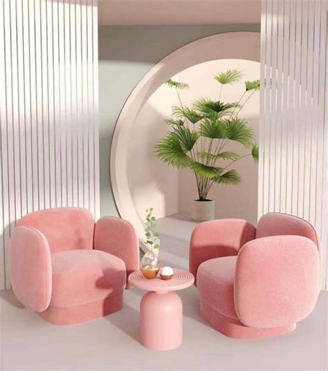 Pink Armchair And Decor Ideas Pink Living Room Aesthetics Retro